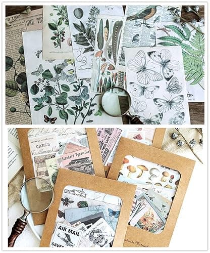 DESEACO Vintage Aesthetic Posters for Wall Decor, Green Botanical Art for Teen Girls’ Rooms, Cute Plant Journaling Supplies and Nature-Inspired Collage Kit thumbnail 10