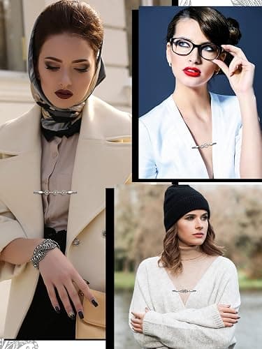 Hicarer 6 Pieces Vintage Shirt Dress Cardigan Clip, Waist Clip for Women, Sweater Shawl Brooch Jacket for Clothing thumbnail 6