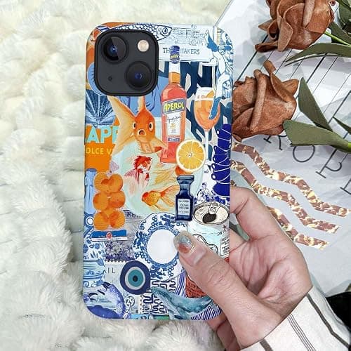 Generic Compatible with for iPhone 15,Fish European Collage Blue Phone Case for Girl Women Boy Men,Scratch Resistant Shockproof Cover Case for iPhone 15 thumbnail 5