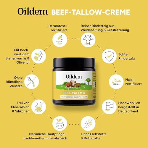 Oildem Beef Tallow Creme, Rindertalg Skincare, Halal, 110ml thumbnail 3