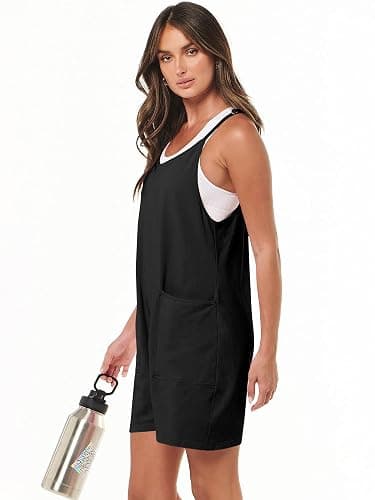 ANRABESS Womens Rompers Summer Casual Loose Sleeveless Overalls Spaghetti Strap Shorts Jumpsuit 2026 Beach Vacation Clothes thumbnail 5