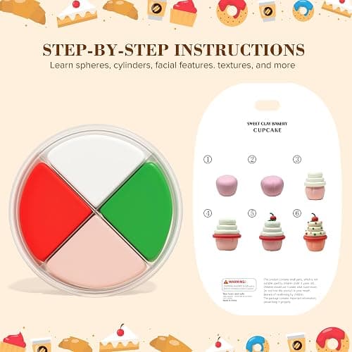 Cake Themed Air Dry Clay Kit for Kids - 12 Boxes Ultra Light Model Magic Clay, Soft DIY Modeling Clay with Sculpting Tools & Tutorials, Arts and Crafts Gift for Girls and Boys thumbnail 5