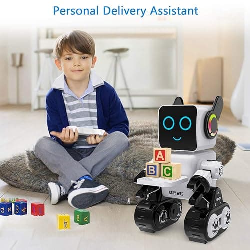 okk Robot Toy for Kids, Smart RC Robots for Kids with Touch and Sound Control Robotics Intelligent Programmable, Robot Toy with Walking Dancing Singing Talking Transfering Items for Boys Girls (White) thumbnail 7