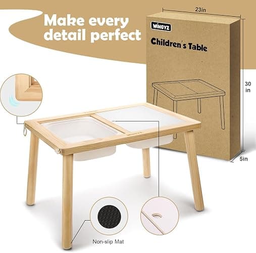 WINGYZ Sensory Table for Toddlers, Kids Table with 3 Storage Bins FSC Safe | Sand Water Table Graffiti Tabletop, Kids Art Table with Paper Holder, Toddler Activity Table for Play Study Storage 1-8 Gifts thumbnail 6
