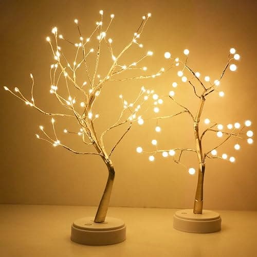 Kinamy LED Baum Lichter, LED Lichterbaum, Baum Licht Warmweiß Verstellbare Äste, 108 LED Baum Lampe Dekobaum Belichtet Baumbeleuchtung Innen Deko,USB/Batteriebetrieben thumbnail 3