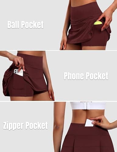 JoyGirl Womens Tennis Skirt with Shorts Pleated Golf Skirt High Waist Pickleball Skirts Athletic Skorts with Pockets thumbnail 5