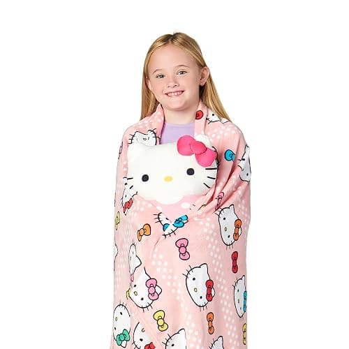 Northwest Hello Kitty Bowtastic Hugger Pillow & Silk Touch Throw Blanket Set, Stuffed Animal, 50x60 inches and 11 inch Plushie thumbnail 5