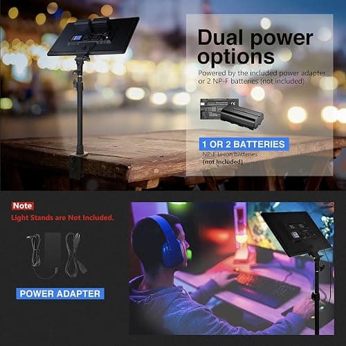 Neewer NL288 LED Video Light with 2.4G Remote, 45W 4800Lux 3200K-5600K CRI 97+ Dimmable Bi-Color 18" Soft Light Panel for Photography YouTube Live Stream Game Zoom Meeting(Battery Not Included) - NL-288ARC thumbnail 6