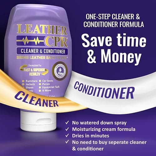 Leather CPR Cleaner & Conditioner 18oz - Cleans, Conditions, Restores & Protects Leather Furniture, Handbags, Car Seats, Interior, Jackets, Boots, Purses, Shoes, Couch, Saddles, Tack & More thumbnail 8