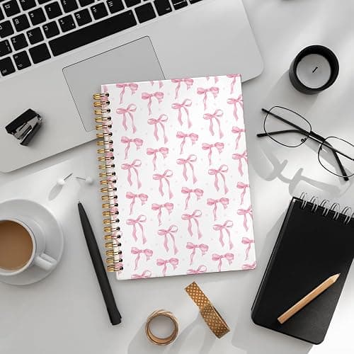 LIANGW Cute Pink Diary Journal for Teen Girls & Women, Cute Preppy Bow Stuff Christmas Gifts for Women Girls - Cute School Supplies, Coquette Stuff Pink Bow Bible Hardcover Spiral Notebook 5.5x8.3 thumbnail 7