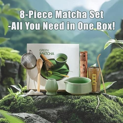 Matcha Whisk Set, Ceramic Matcha Set Includes Matcha Bowl,Chashaku Matcha Scoop thumbnail 8