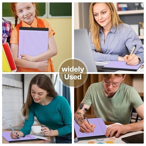 4 Pack Purpel Legal Pads 8.5 x 11 Purpel Note Pads 8.5 x 11 Notepad 8.5 x 11 Micro Perforated Writing Pads Lined Paper Pads Wide Ruled Pad of Paper 30 Sheets Notebook for Study, To-Do Lists, Office thumbnail 7