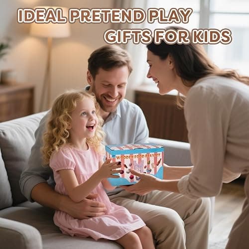 Wooden Play Food Toys for Kids - Pretend Play Kitchen Accessories Toy Set for Toddlers, Cutting Fruits Vegetables Toys Gift for Boys Girls Ages Over 3 Year Old thumbnail 7