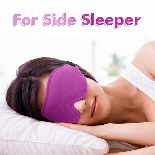 Sleep Eye Mask for Men Women, Lash Extensions 3D Sleeping Mask, Travel Blackout Night Blindfold Eye Shade Cover with Adjustable Strap (Purple-3D) thumbnail 2