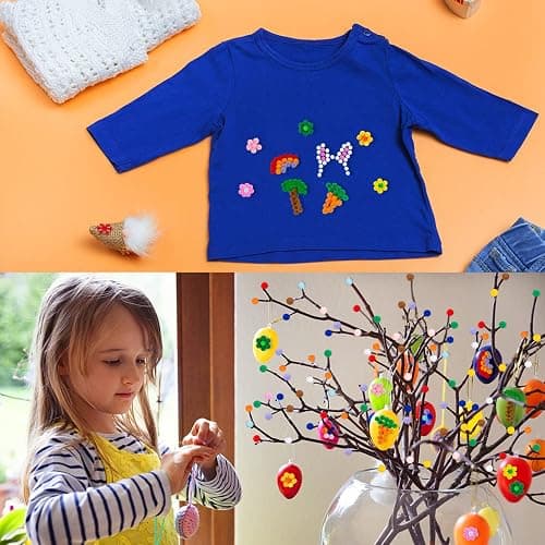 Acerich 2000 Pcs 1cm Assorted Pompoms Multicolor Arts and Crafts Fuzzy Pom Poms Balls for DIY Creative Crafts Decorations thumbnail 6