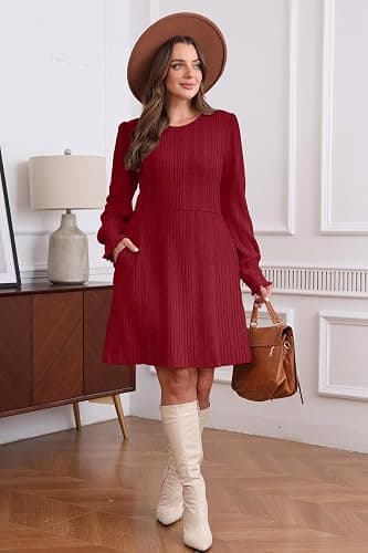 SAMPEEL Dresses for Women 2025 Long Sleeve Fall Fashion Casual Sweater Dress Trendy Outifts thumbnail 3
