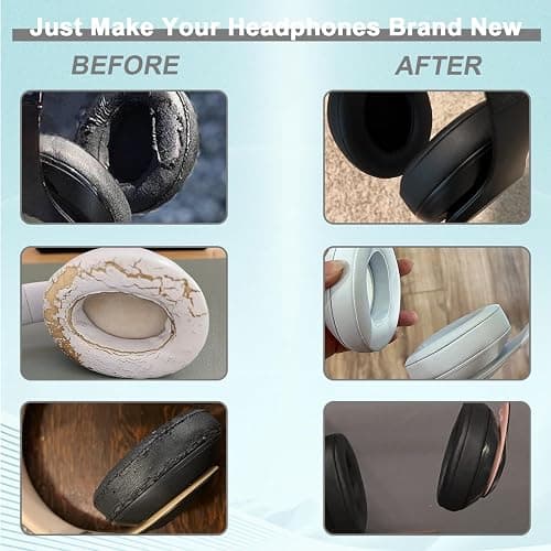 Replacement Ear Pads for Beats Studio 2 & Studio 3 Wired & Wireless Headphones, Ear Cushions, Headset Earpads, Ear Cups Cover with Soft Protein Leather-Pink thumbnail 6