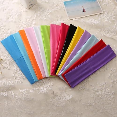 Zapire 14pcs Mixed Colors Yoga Sports Headbands for Women - Soft Elastic Stretch Girls Athletic Headbands thumbnail 2