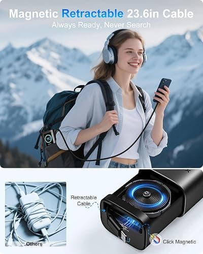 AsperX Laptop Power Bank, 165W 20,000mAh, Retractable Cables, Aluminum Alloy Unibody Portable Charger Power Bank, Battery Bank for MacBook Pro/Air/iPhone 17/iPad Pro/S25 Ultra/Dell/HP(TSA-Approved) thumbnail 3