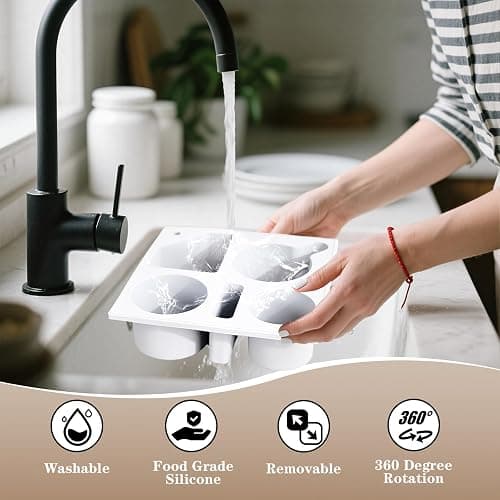 2-in-1 Bamboo Sofa Organizer - Waterproof Couch Tray with 2 Cup Holders (Fits 32oz Bottles), Snack Bowl & Remote Slot - Portable Lap Desk for Bed, RV & Outdoor Use (White) thumbnail 7