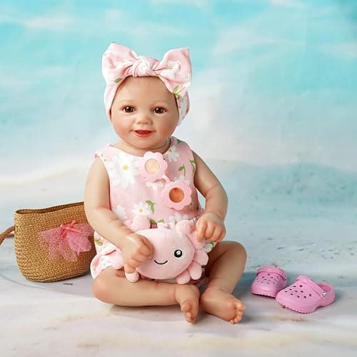 BABESIDE 7 Pcs Reborn Baby Doll Clothes with Woven Bag for 16-20 Inch Dolls | Reborn Baby Doll Accessories Set with 16 Inch Doll Shoes, Sunglasses, Toy Accessories fits Realistic Baby Dolls Girl thumbnail 2