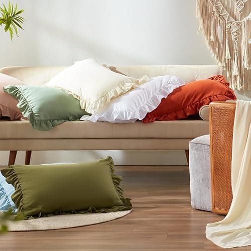Anluoer Full Comforter Set 7 Piece, Pink Bed in a Bag with Shams, All Season Ruffle Shabby Chic Bedding Sets with 1 Comforter, 2 Pillow Shams, 2 Pillowcases, 1 Flat Sheet thumbnail 6
