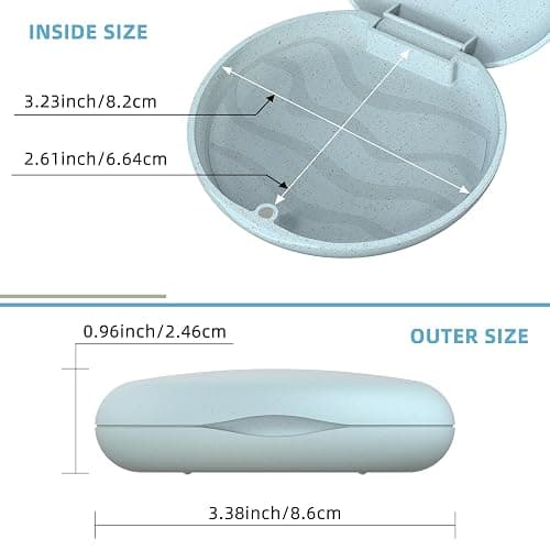 Ralegy Retainer Case, Retainer Case Slim, Mouthguard Case, Orthodontic Case, Wheat Straw Box, Blue thumbnail 6