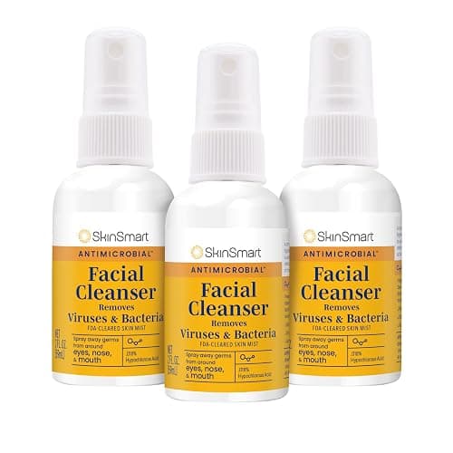 SkinSmart Antimicrobial Facial Cleanser Spray to Remove Viruses and Bacteria Around Eyes, Nose and Mouth, Fight Maskne, 2 oz Spray (3 Pack) Non-Irritating Hypochlorous Acid - Image 1