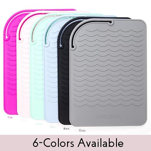 ANGENIL Flat Iron Silicone Mat and Travel Case for Hair Tools - Heat Resistant Mat, Straightener Pad, and Curling Iron Sleeve (9" x 6.5") thumbnail 6