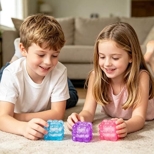 Squishy Stress Cube Fidget Toy, High Density Stress Cube , Slow Rising Sensory Stress Balls for Kids and Adults, Sugar Squishy Toys for Classroom Prizes, Cube Squishy for Party Favors (Pink) thumbnail 5