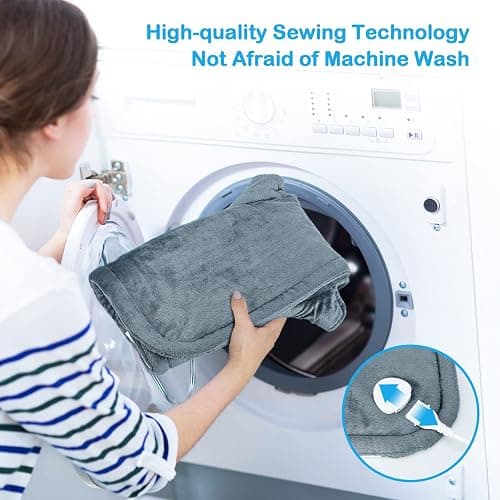 NIUONSIX Heating Pad for Neck and Shoulder Birthday Christmas Gifts for Women Men Mom Dad Weighted Heated Pad for Pain Relief 6 Heat Settings 2H Countdown - Dark Grey thumbnail 6