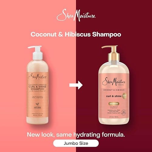 Shea Moisture Coconut & Hibiscus Shampoo for Curly Hair Hydrating 24oz | For curly hair - instantly hydrates, defines, and boosts shine with Coconut Oil, Neem Oil, and Silk Protein. thumbnail 3