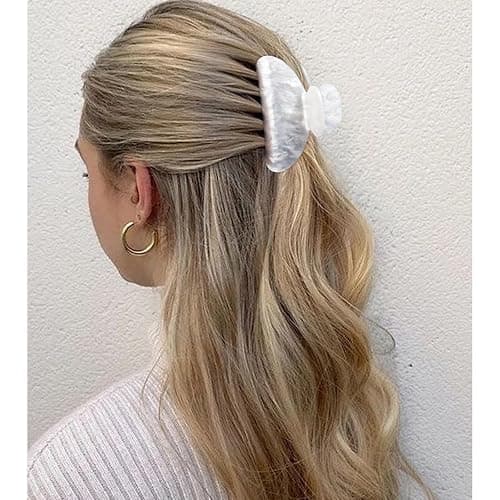Canitor Hair Claw Clips for Women Acrylic Marbled Hair Clips for Thick Thin Hair Emi Cute Hair Accessories Preppy Teen Girl Gifts Trendy Stuff Black White Blue thumbnail 8