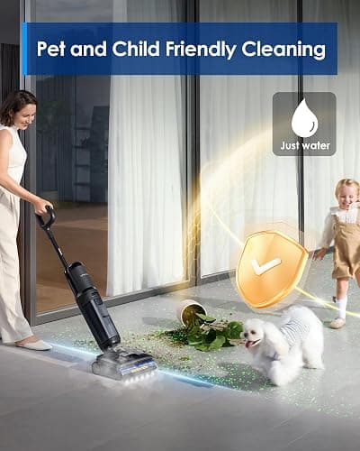 Tineco Floor One S7 Stretch Steam Cordless Wet Dry Vacuum Steam Mop All-in-One, 320℉ HyperSteam, 180° Lay-Flat, Anti-Tangle Design, FlashDry Self-Cleaning, Up to 75 Min Runtime thumbnail 4