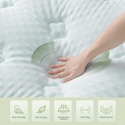 Hansleep Twin XL Mattress Pad Topper College Dorm Memory Foam, Twin XL Foam Mattress Topper Viscose Derived from Bamboo, Twin XL Size Bed Mattress Pad Cover for Back Pain Relief, 39" x 80", White thumbnail 7