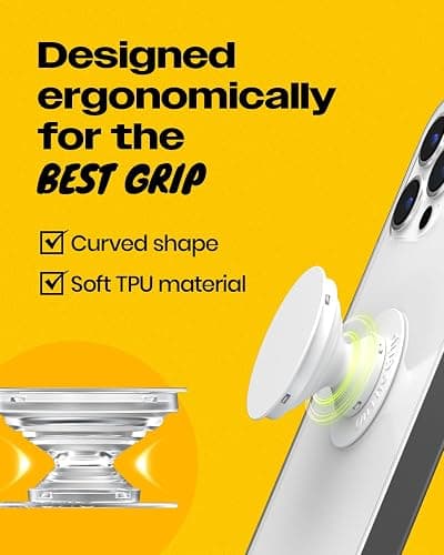 Solid Color Button Phone Grip – Minimalist Design, Durable and Lightweight, Grip and Stand for Smartphones (Red, Adhesive Type) thumbnail 4
