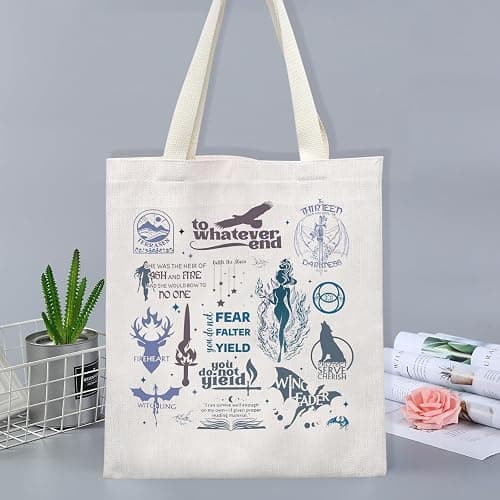 FOTAP TOG Merch To Whatever End Inspire Tote Bag Book Lover Gift Throne of Glass Shoulder Bag S-J-M Gift thumbnail 6
