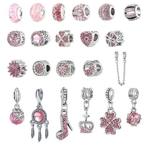 Naler Advent Calendars 2025, Advent Jewelry Pendant Charms Gift for Girls Women DIY Fashion Bracelet Necklace Xmas Countdown Countdown Calendar Gifts, Pink thumbnail 6