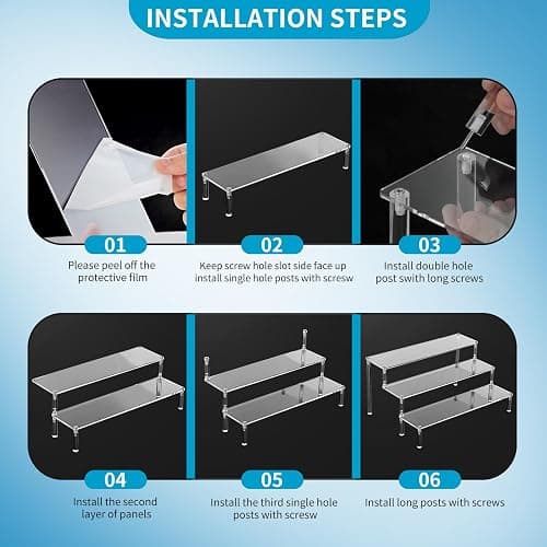 MEIJIAYOU 3 Tier Stand Compatible with Sonny Angel,Stackable Acrylic Stand For Miniature Figure Display,1PC thumbnail 5