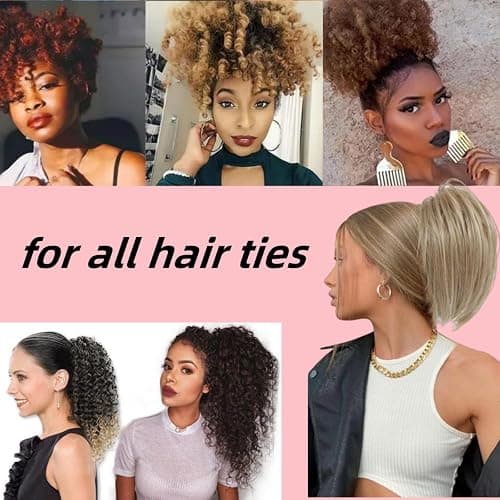 2 Pcs Adjust Satin Hair Tie, Satin Scrunchies for Women Girls, Adjustable Hair Ties for 4c Girlie Thick Curly Natural Hair, No Damage Hair Accessories for Afro Puff Loc Ponytails (black) thumbnail 5
