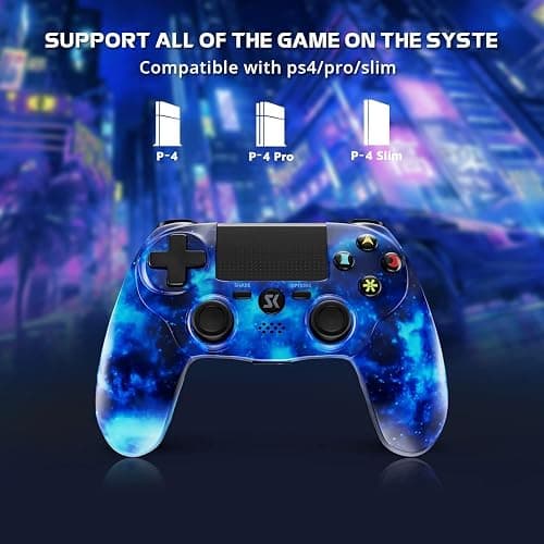 2 Pack Wireless Controller for PS4, Controller for Sony PlayStation 4, Double Shock 6-Axis Motion Sensor, Sensitive Touch Pad, Built-in Speaker & 3.5mm Headset Jack, Compatible with PS4/Pro/Slim thumbnail 2