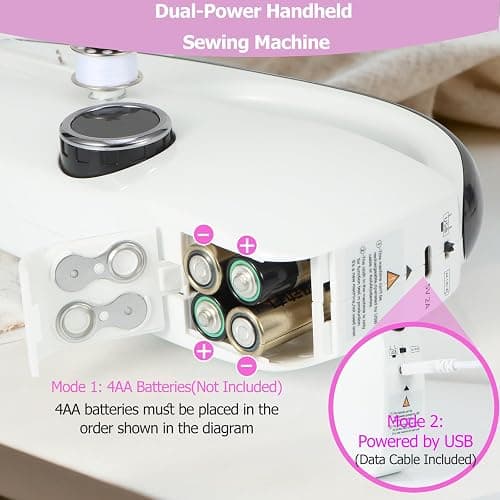 JLIAN MIOR Mini Handheld Sewing Machine for Beginners, Easy to Use, Fast Stitching — Perfect for Clothes, Fabrics, and Quick Home Repairs for Mom Birthday Valentine's Day and Christmas thumbnail 5