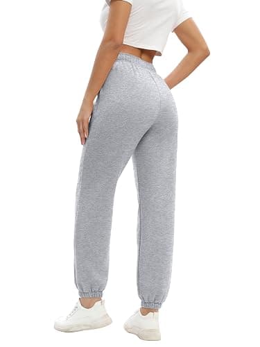 Baccarri Women's Casual Fleece Sweatpants High Waisted Cinch Bottom Lounge Baggy Joggers Pants thumbnail 4