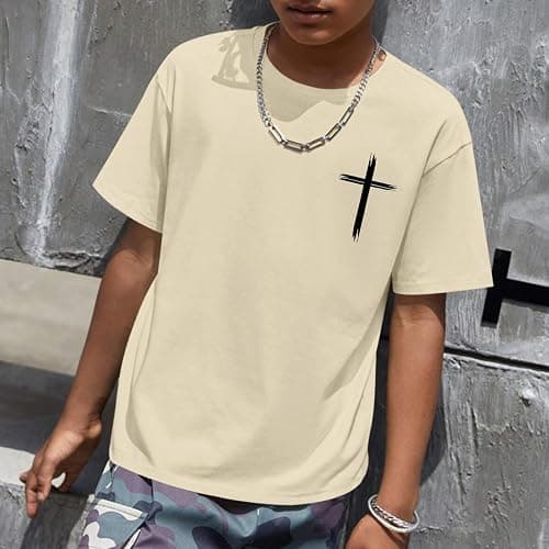 KEEVICI Boys Christian Graphic Tees God Jesus Shirts for Kids Cross Faith Bible Verse Inspirational Religious Cotton T Shirt thumbnail 2