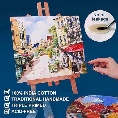 Artkey Canvases for Painting 8x10 Inch 12-Pack, 10 oz Primed 100% Cotton White Blank Canvas Boards for Painting, Art Supplies Paint Canvas Panels for Acrylic Oil Watercolor Tempera Paints thumbnail 5