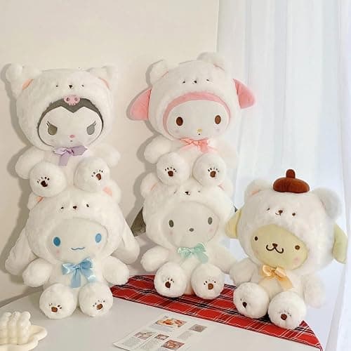 Ykecfpry Kawaii Cartoon White Bear Cross-Dressing Series Plush,Soft Plush Doll Cute Soft Toys, Plush Pillow Stuffed Animals Toy Birthday Gifts for Girls Kids ((White Bear-8in) thumbnail 6