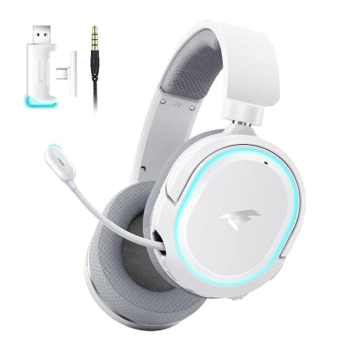 Picun G2 Wireless Gaming Headset, Over-Ear 7.1 Virtual Surround Sound, 2.4GHz/Bluetooth 5.4/Wired, 5ms Ultra-Low Latency, 100H Battery, ENC Noise-Canceling Mic, RGB, for PC PS5 PS4 Switch (Grey) - Image 1