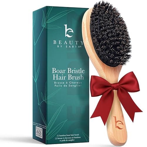 Boar Bristle Hair Brush for Women and Men, Natural 100% Soft Boars Hairbrush for Fine and Thin Hair - Image 1