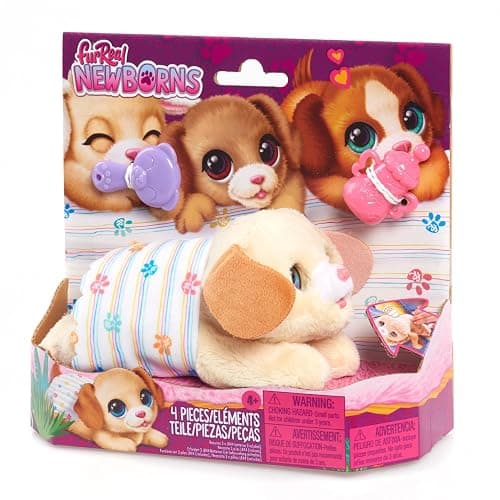 furReal Newborns Puppy Interactive Pet, Small Plush Puppy with Sounds and Motion, Holiday Stocking Stuffers, Gifts, Presents, Kids Toys for Ages 4 Up by Just Play - Image 1