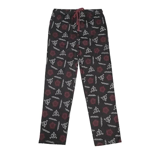 Bioworld Supernatural Logo & Runes All-Over Print Men's Black Sleep Pajama Pants - Image 1